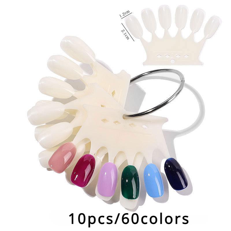 Falsche Nägel Spitze Gel Nagellack Farbkarte Display Natur Klar Schwarz Fächerform Künstliche Nägel Kunstwerkzeug zum Üben