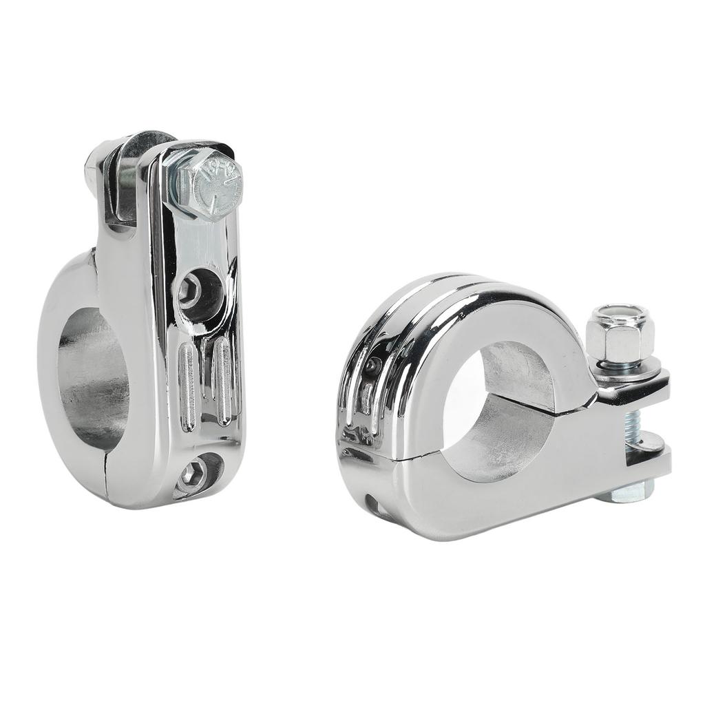 Footpeg P Clamp Mounting Kit Aluminium Alloy Foot Rest Pedal Clamp Bracket for Motorcycle Silver