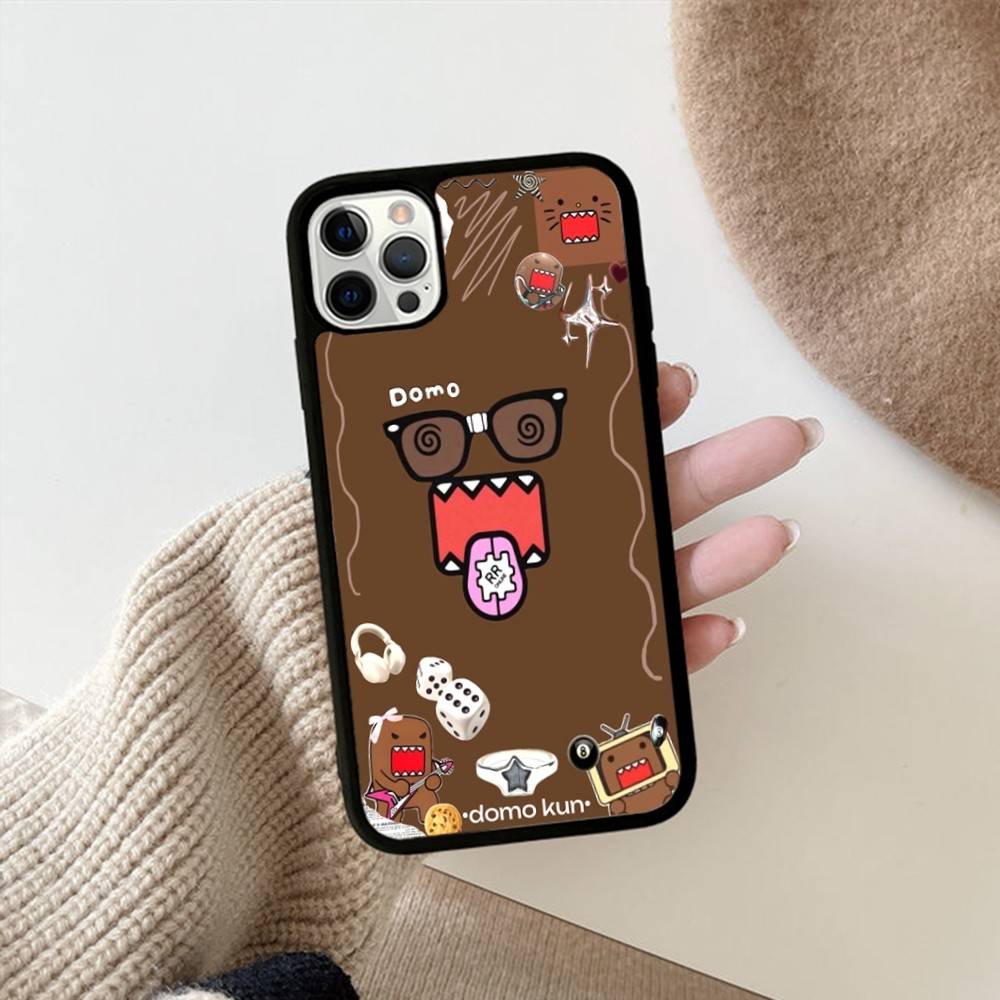Cute Domo Kun For IPhone 17 16 15 14 13 12 11 Mini Pro Max Plus PC+TPU Back Phone Cover