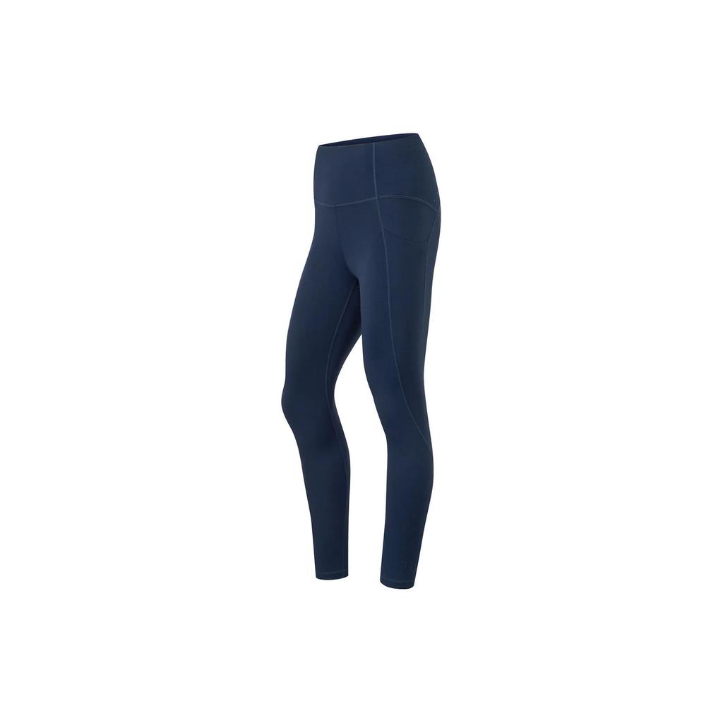 Li Ning Fitness Series Solid Color High Waist Moisture Wicking Stretch Leggings Women Leggings Deep-Navy AULU066-2