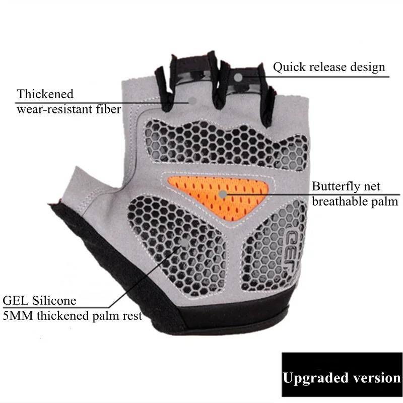 Cycling Bicycle Gloves Half Finger Gym Gloves Mitten Breathable Anti-slip Glove Fitness Sport Training Gloves Men Women Exercise
