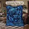 Mermaid Theme Throw Blanket Custom Name Text Personalized Blanket Soft Cozy Blanket for Home Sofa Bed