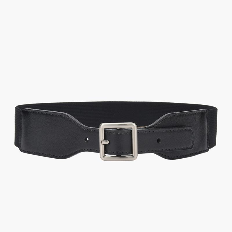 Four Seasons Available New Women'S Decorative Elastic Wide Belt Women'S Elastic Wide Simple Women'S Square Needle Buckle Belt