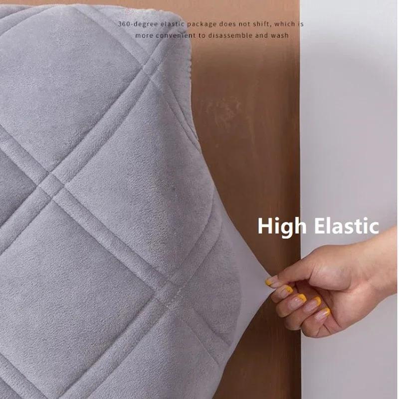 Plush Soft Bed Headboard Cover Solid Color High Elasticity Bed Head Slipcover Anti-dirty Easy To Clean Bed Back Rest Home