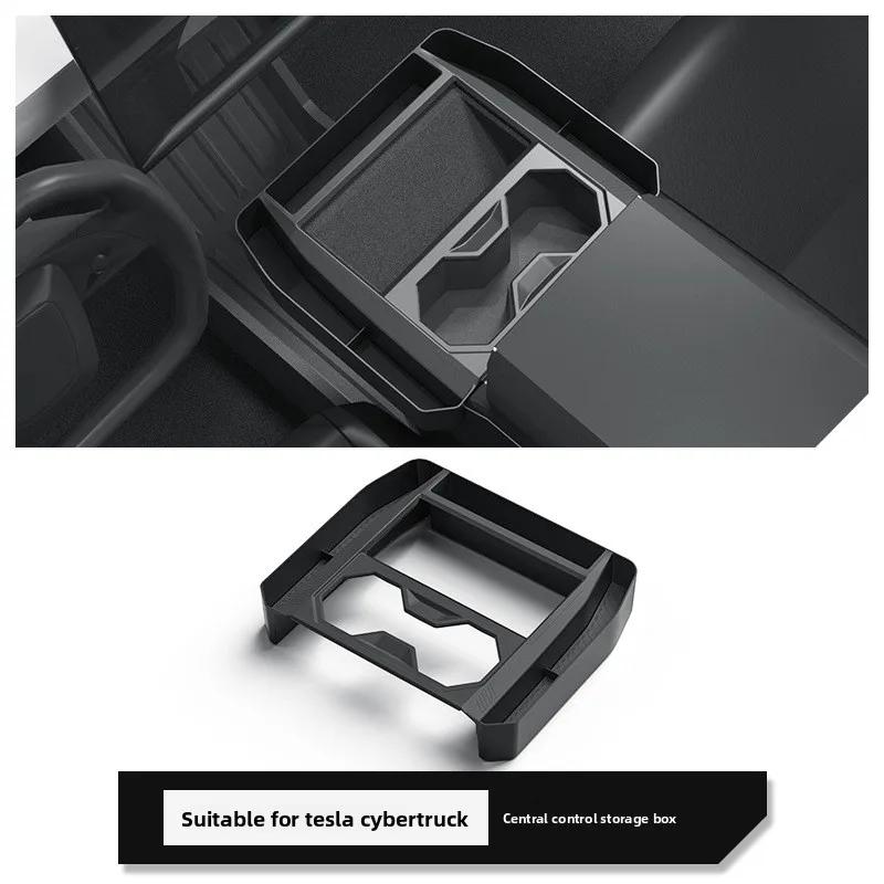 

Sticker For Tesla Cybertruck 2024 Central Control Storage Box Car Cup Storage Rack Storage Car Modification Accessories Car No Logo чорний