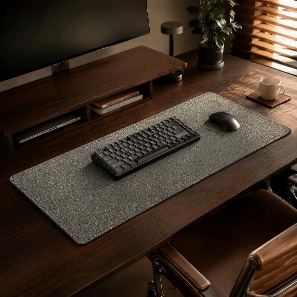 Wasserdichte Computertischmatte Rutschfeste Schreibtischschutzmatte Baumwoll-Leinen-Textur Mauspade Gaming