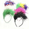 Headband Rainbow Colorful Feather Decor Headband Lightweight Comfortable Elastic Hair Hoop Parties Festivals Stage Performances Headwear