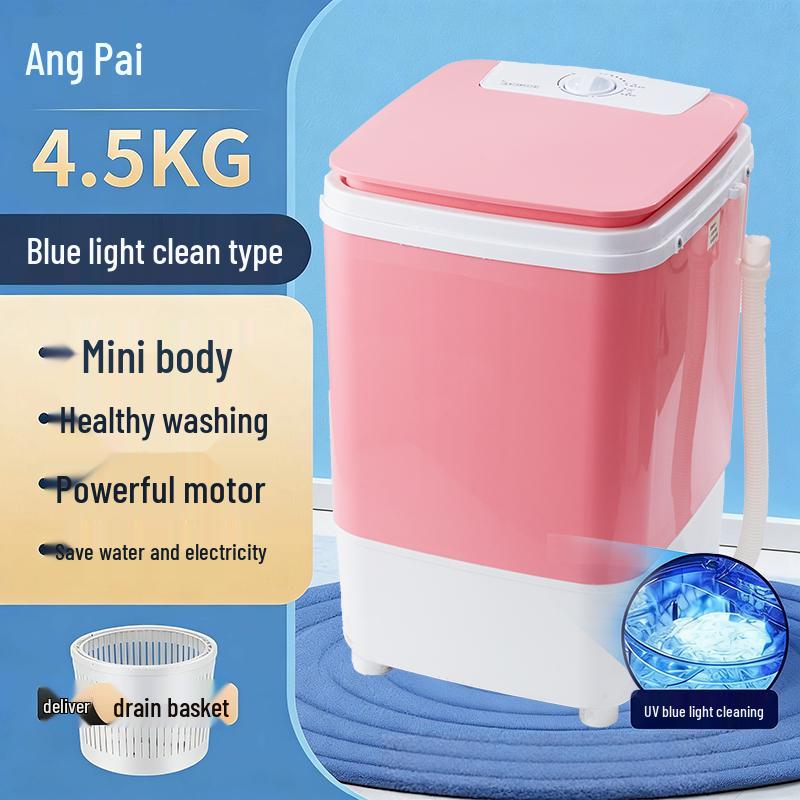 Angpai 4.5KG Mini Semi-Automatic Washing Machine for Socks and Baby Clothes with Dehydration Function