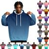 Men's Gradient Print Hoodie with Pocket, Casual Athletic Sweatshirt