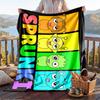 Warm Flannel Blanket Sprunki Pattern, Lightweight Comfortable Throw Blanket for Bed Sofa Use