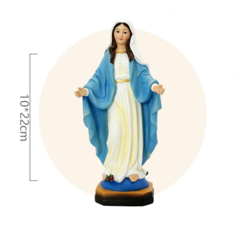 

1PC Християнська Діва Богоматір Смола Статуя Ікона Католицька статуетка Сімейна Подарунки Прикраса будинку 22 cm