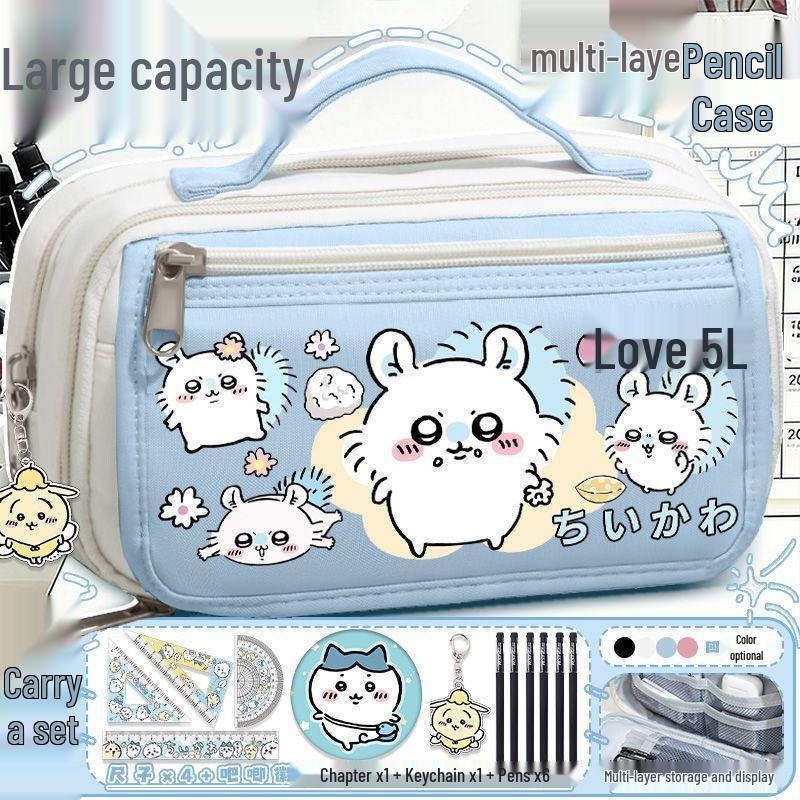Chiikawa Pencil Case - Large Capacity Stationery Box for Girls, Primary and Junior High School Students, New Style.