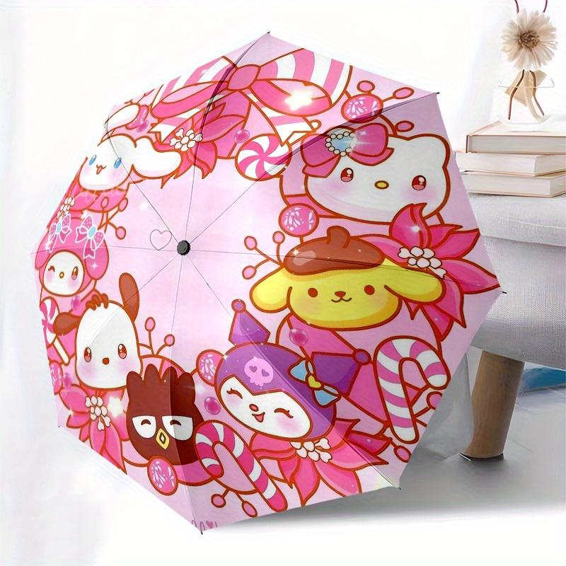 1pc Sanrio Characters WreathUmbrella with Plastic Handle,Suitable for All Seasons Home Travel Outdoor UmbrellaSanlio158