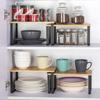 Wooden Kitchen Organizer Shelf Multifunctional Storage Rack for Spices Countertop Cabinet 2 Tier Desktop