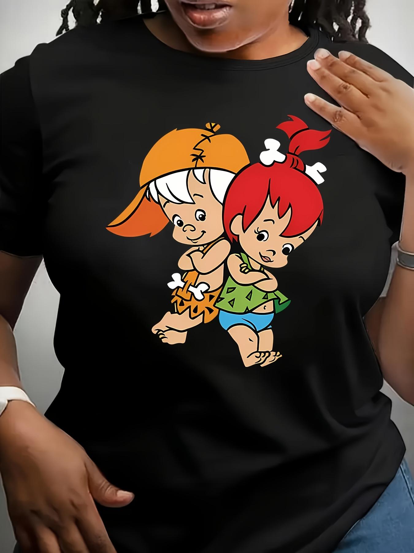 Bamm Bamm and Pebbles Flintstones cartoon graphic T-shirt XXL