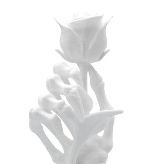 Yousheng Skeleton Hand Holding Rose Figurine Halloween Gothic Bone Hand Statue Resin Sculpture Home Office Desktop Decoration Ornament