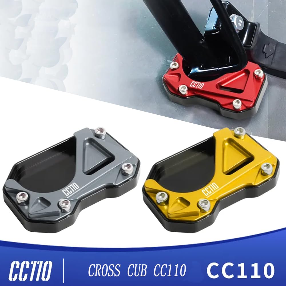 MAORANG für Honda Cross Cub CC110 2020-2024 Aluminium Seitenständerverbreiterung Ständerplatte Pad Motorradzubehör (Titanfarbe)