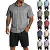 Men's Casual Lightweight Breathable Short-Sleeve Shirt And Shorts Set