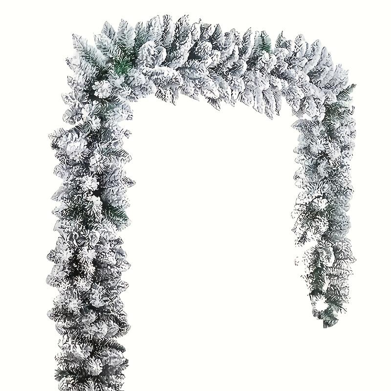 

1pc Christmas Snowflake Wreath, Artificial Winter Holiday Pine Wreath, White Cedar Wreath for Christmas Tree, Staircase and Fireplace Decoration 1.8m/6FT