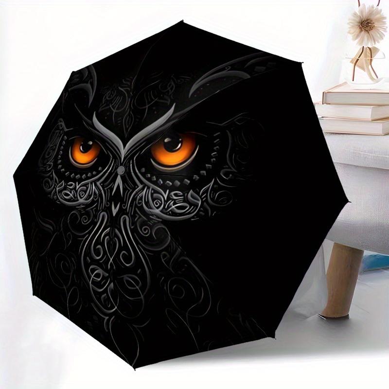 1pc Mystic Owl Design Automatic Opening/closing Umbrella with Auto Open/Close, Windproof, Foldable Sunshade, Perfect Gift for Friends, Durab