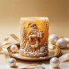 Embossing Santa Candle Casting Mould Holiday Cylinder Candle Making Mould for Making Candle Christmas Decoration
