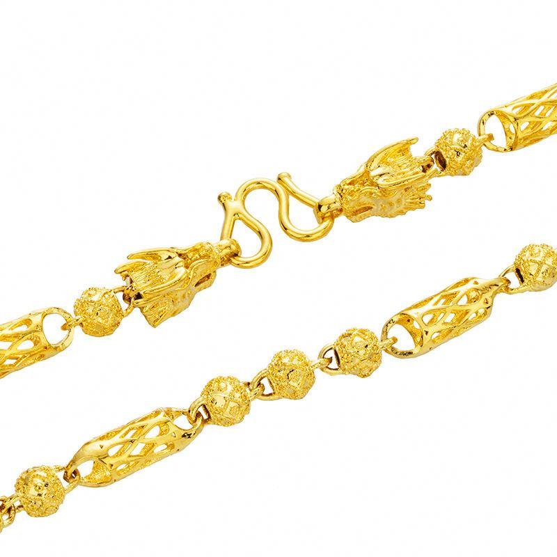 Dubai Brass Plated Gold Vietnam Alluvial Necklace Hollow Faucet Cross-Border Men's Sand Keel for Women