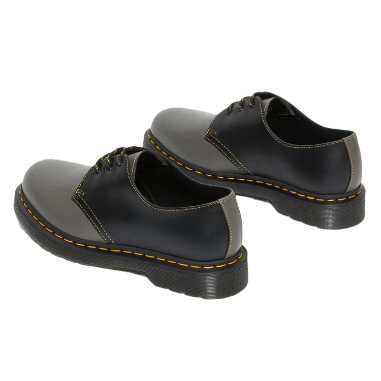Dr. Martens 1461 Glattleder Bequeme Flache Freizeitschuhe Herrenschuhe Grau Schwarz 27540003