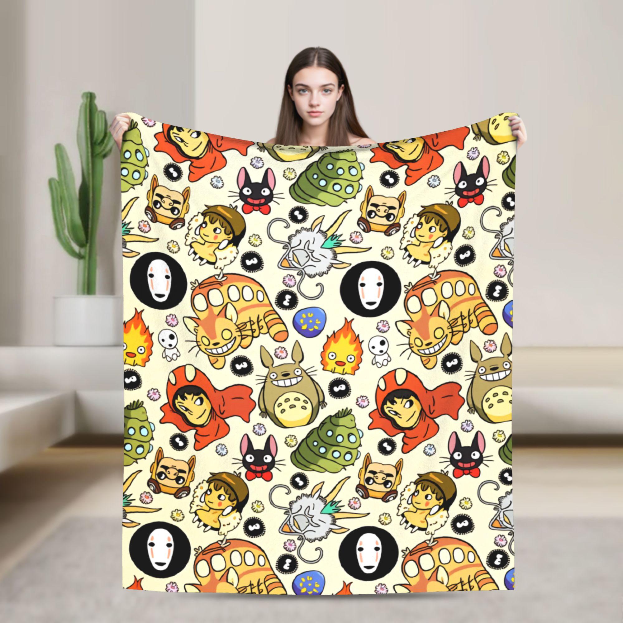 

Japanese Blanket T-Totoros Travel Flannel Throw Blanket For Couch Bed Soft Custom DIY Quality Bedspread Gift Idea 30x40in