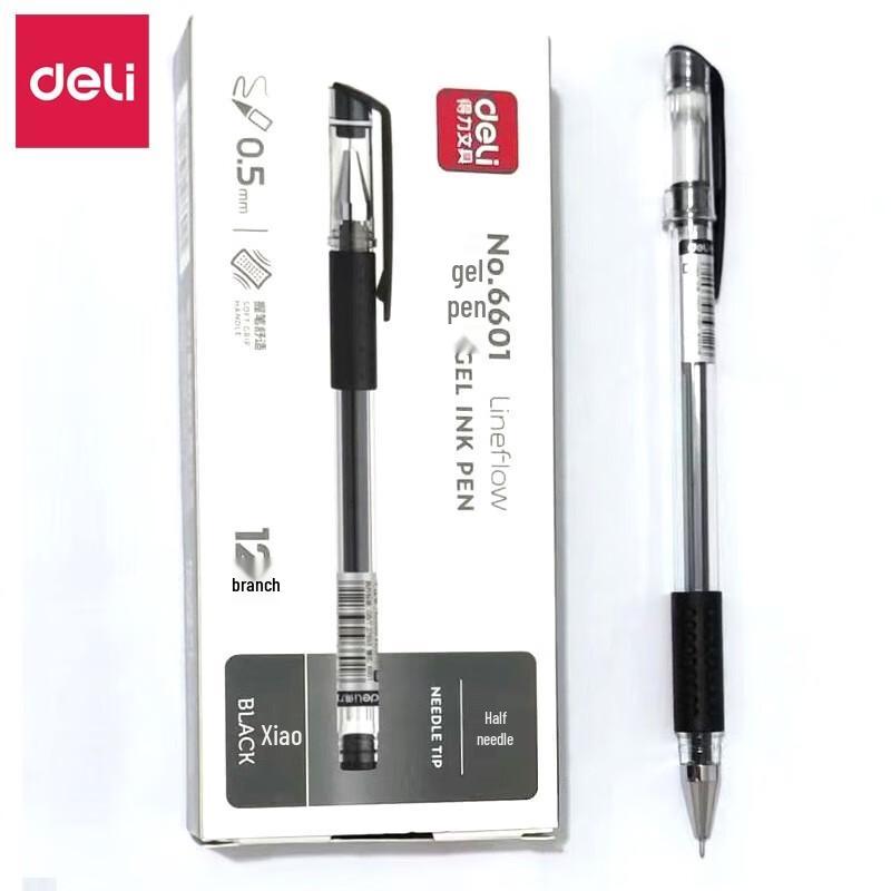 Deli 6601 0.5mm Gel Pen 12-Pack