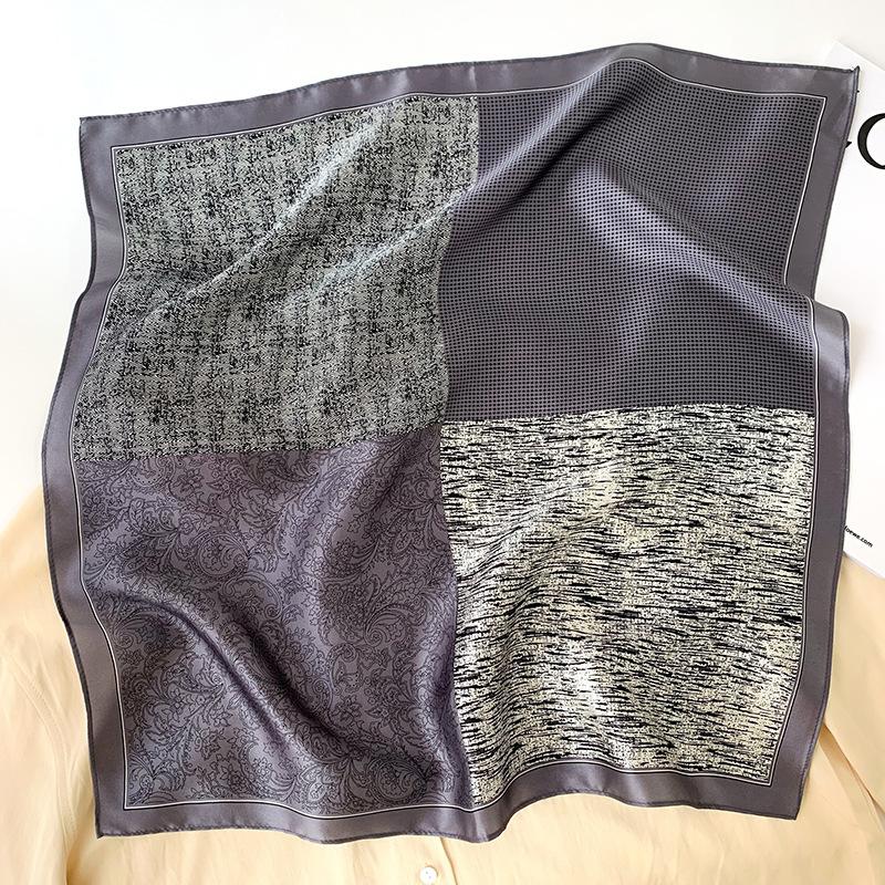 New European and American Decorative Silk Scarf for Women's Fashionable and Fashionable Summer Thin Sunscreen Multi-function Square Scarf