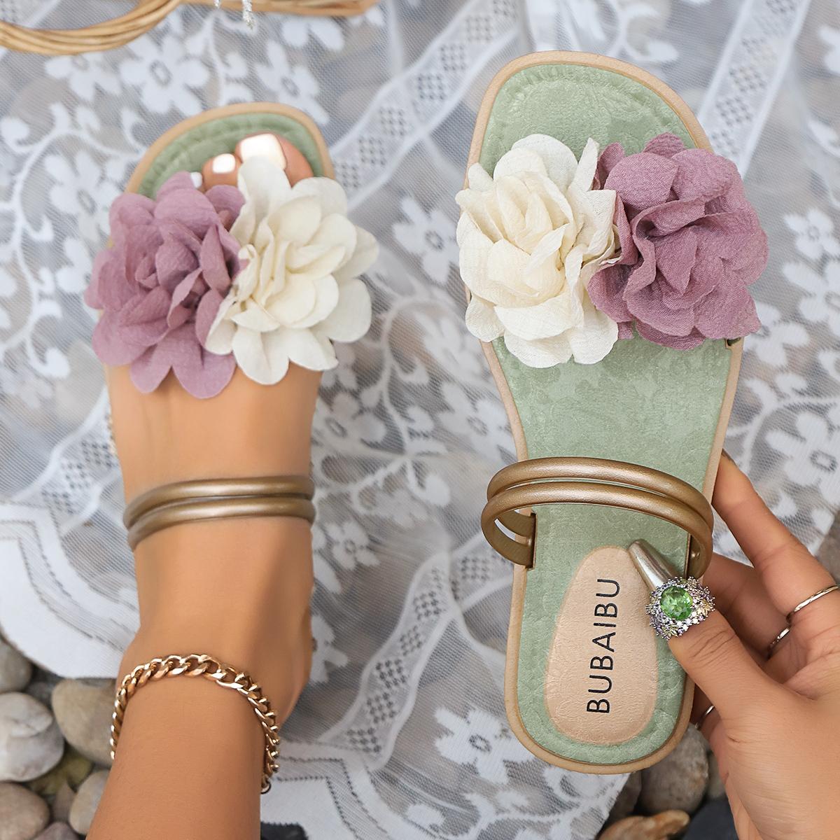 

Летние женские сандалии, модный сказочный стиль, плоская подошва, открытый носок, натуральная кожа, нескользящие, женская обувь 41 зелёный