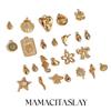 MamacitaSlay Lovely Scallop Dolphin Sparkling Coconut Tree Heart Bow Flower Charms for Jewelry Making Stainless Steel Charm