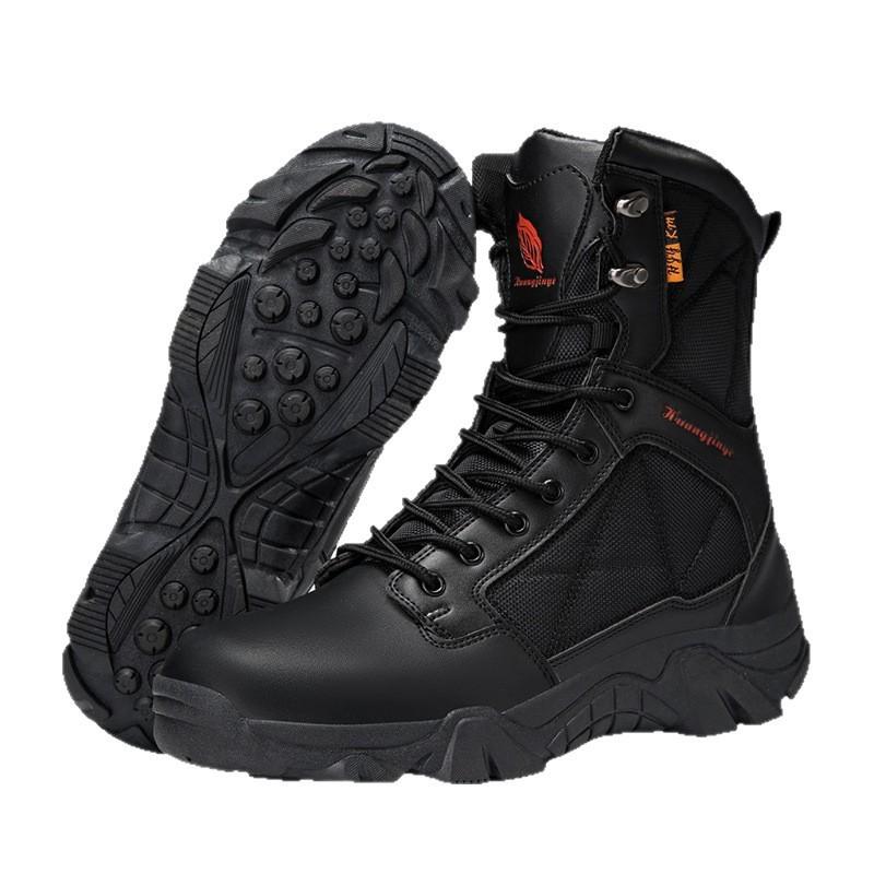Mens High-Top Steel Toe Tactical Boots Waterproof Outdoor Safety Shoes Snow Hiking Camping
