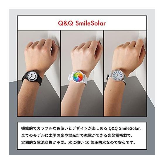 Used New Q&Q SmileSolar Watch, Solar, Analog, GROOVISIONS GRV3013, Waterproof, Urethane Belt, RP26J811, White