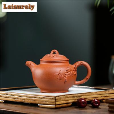 250 ml High-End-Teekannen aus lila Ton von Yixing, handgefertigt, Topf aus Roherz, roter Downhill-Schlammkessel mit Filter, chinesisches Zisha-Teeservice, Handwerk
