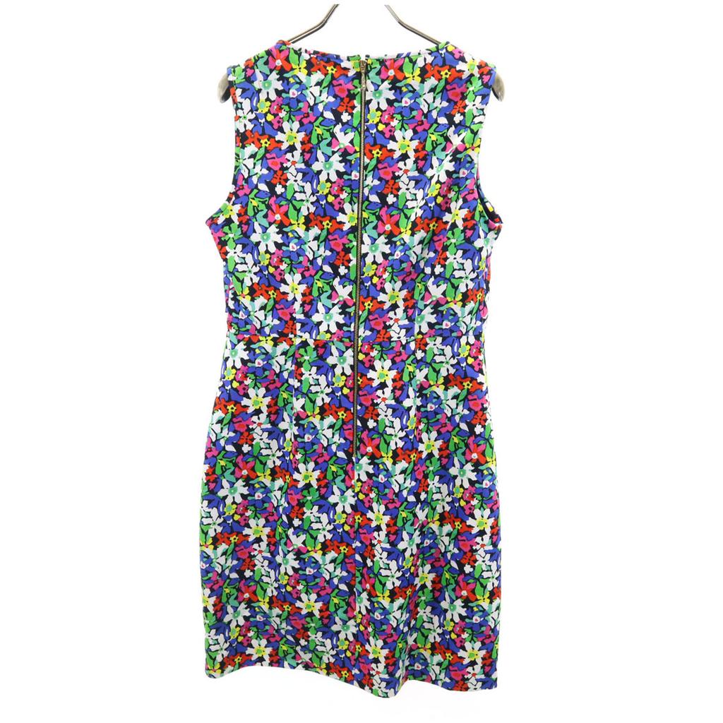 Kate Spade Silk Blend Floral No Sleeve V Neck One Piece 8 Navy Women Used