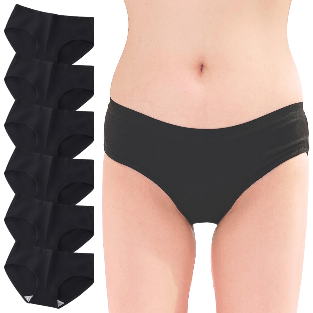 

Одноразовый набор индивидуально упакованных трусов Cata-MEDICA, 6 штук, черные, женские, упакованные, для путешествий, госпитализации, чёрный