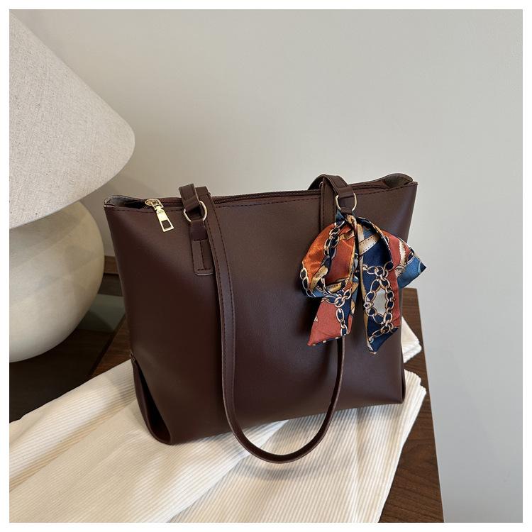 

Однотонный ретро повседневный модный шелковый шарф декоративная хозяйственная сумка большая вместимость плечевая кроссбоди сумка-тоут женская сумка