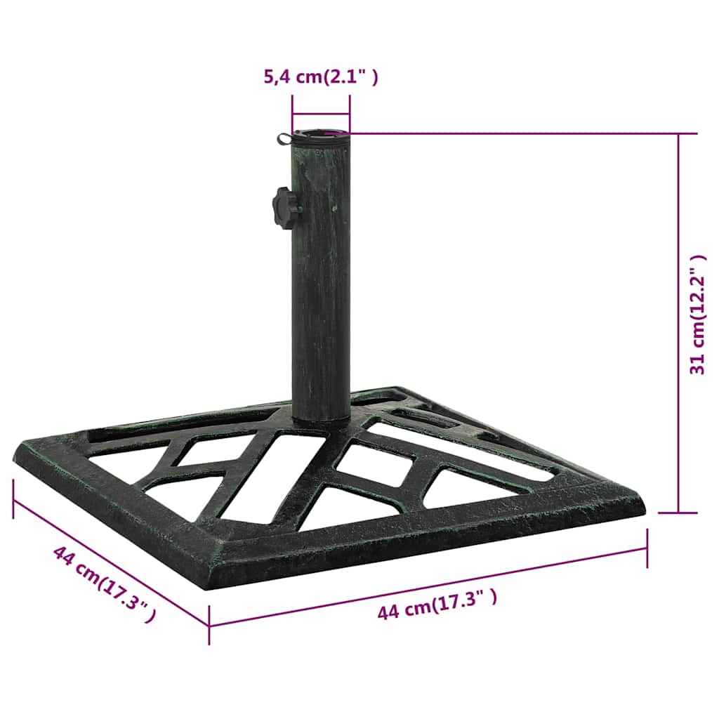 Vidaxl Podstawa Pod Parasol, Zielona, 44X44X31 Cm, Żeliwo