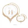 Goldenes Brautschmuckset: Elegante Halskette, Ohrringe und Armband für Hochzeiten und besondere Anlässe.