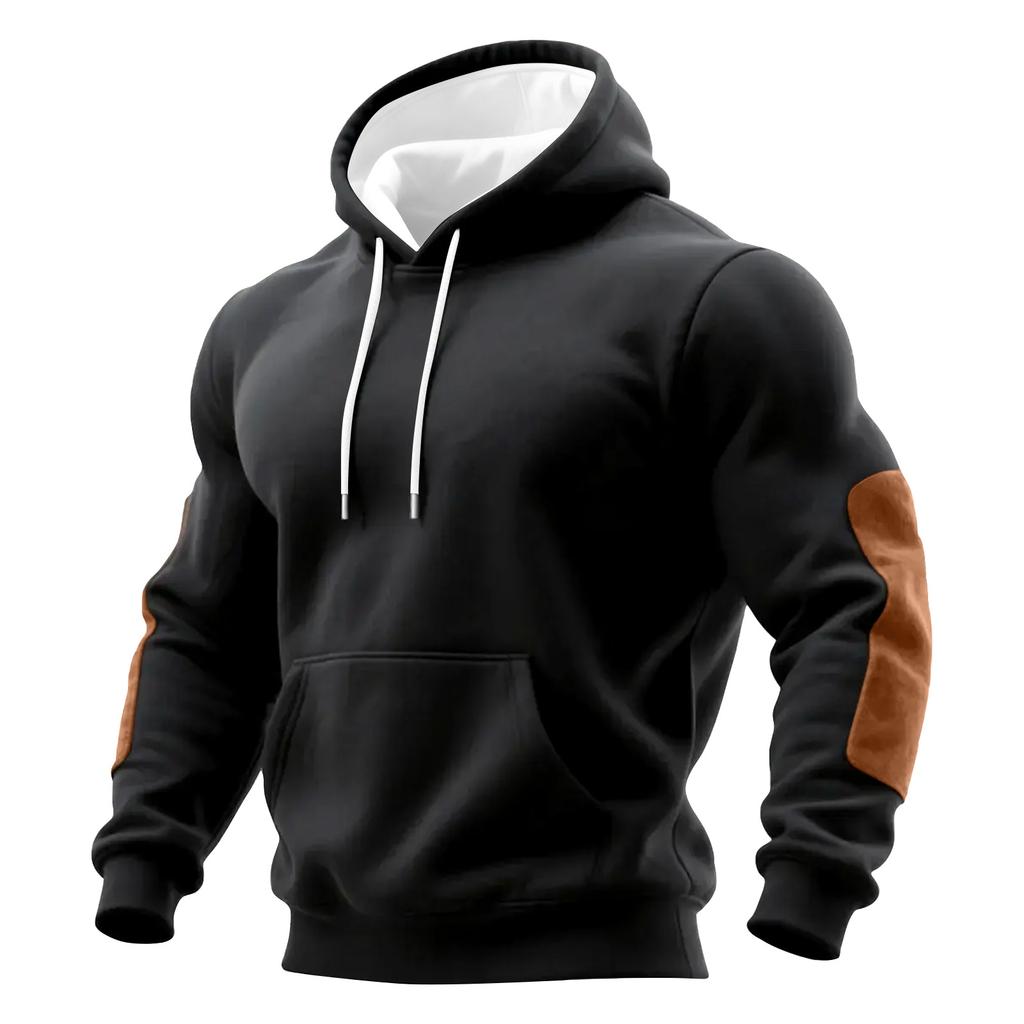 Men's Solid Color Sweatshirt Hoodie Men's Sports Large Size Casual Sweatshirt