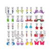 Pairs of 20 Earrings for Girls Star Plant Shape Non-pierced Earring for Teen