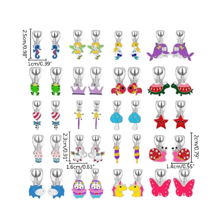 Pairs of 20 Earrings for Girls Star Plant Shape Non-pierced Earring for Teen