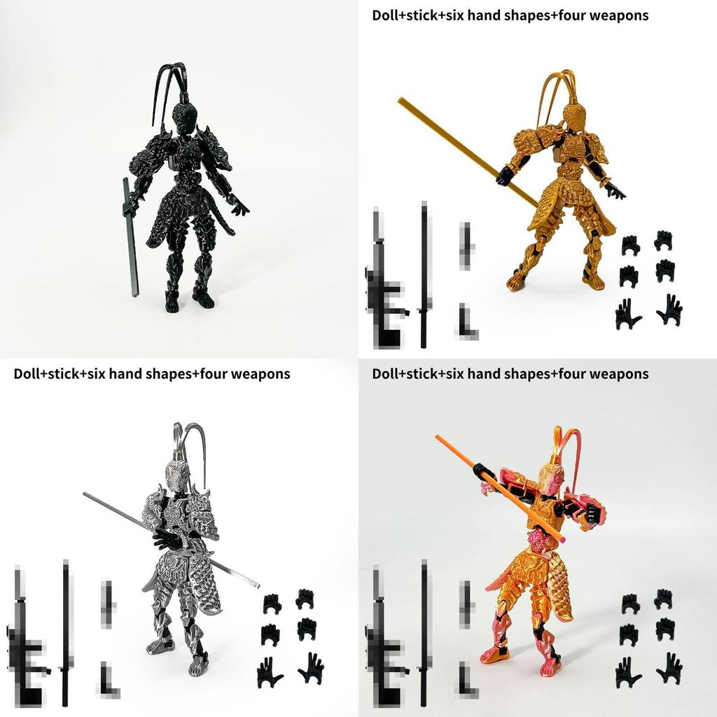Hochwertige Schwarze Mythologie Wukong Gelenkige Actionfigur Sammlerspielzeug Set