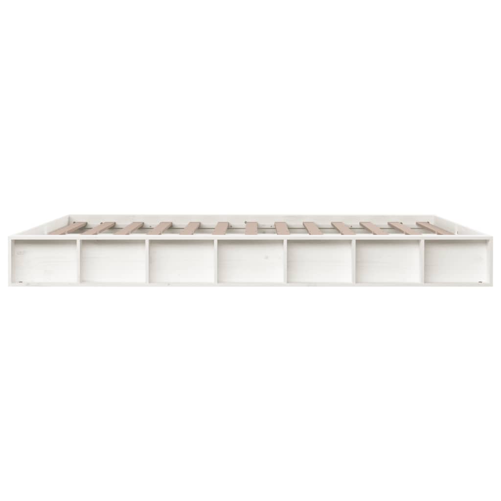 Solid Wood Bed White 120x200 Cm
