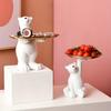 1pc of High-End White Polar Bear Storage Ornament, Suitable Only for Lightweight Items, Classic Bohemian Cartoon Animal Decorative Tray
