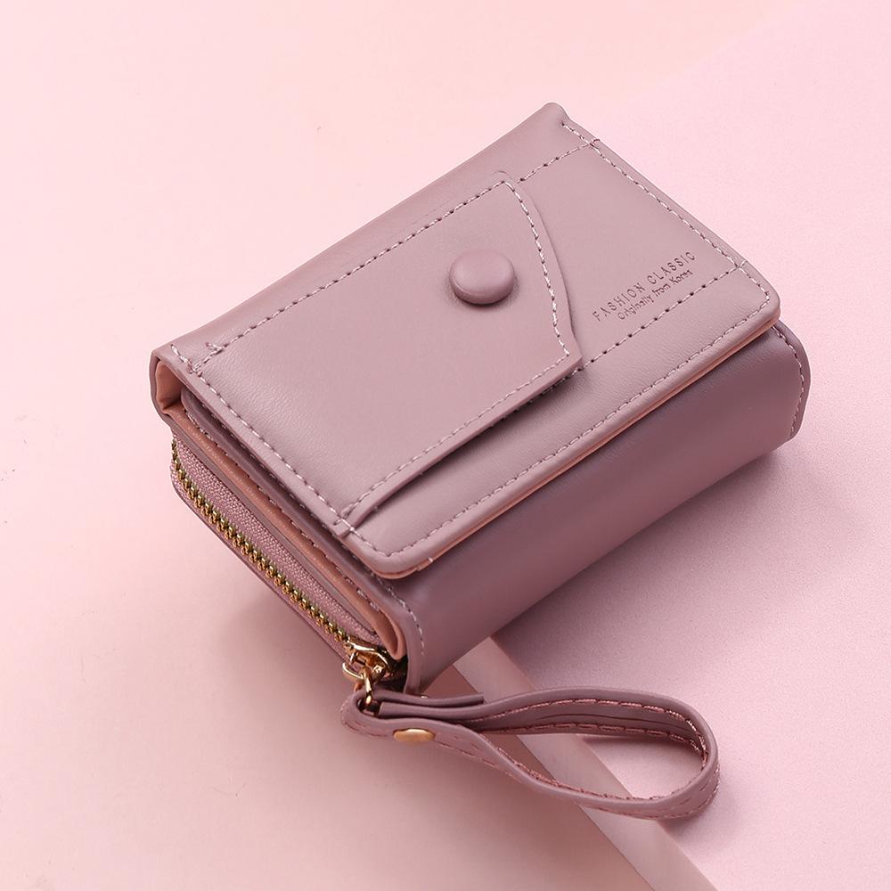 Women'S Wallet New Short Women'S Zipper Wallet Zero Wallet Female Student Pu Wallet Handbag