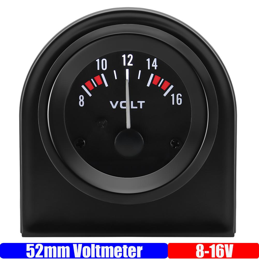 

Автомобильный измеритель 12 В автомобильный датчик автомобиля 2 дюйма 52 мм вольтметр с черным корпусом белый светодиод напряжение 8-16 В вольт для бензинового автомобиля