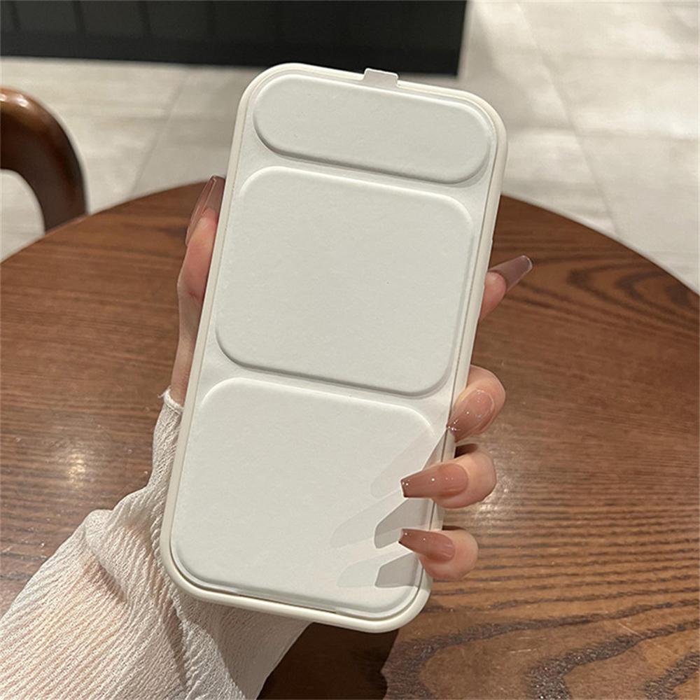 

Creative Leather Folding Bracket Magnetic Phone Case for iPhone 15 14 13 12 11 Pro Max Sliding Holder Stand Soft Silicone Cover For iPhone 12 Pro&Case & Holder