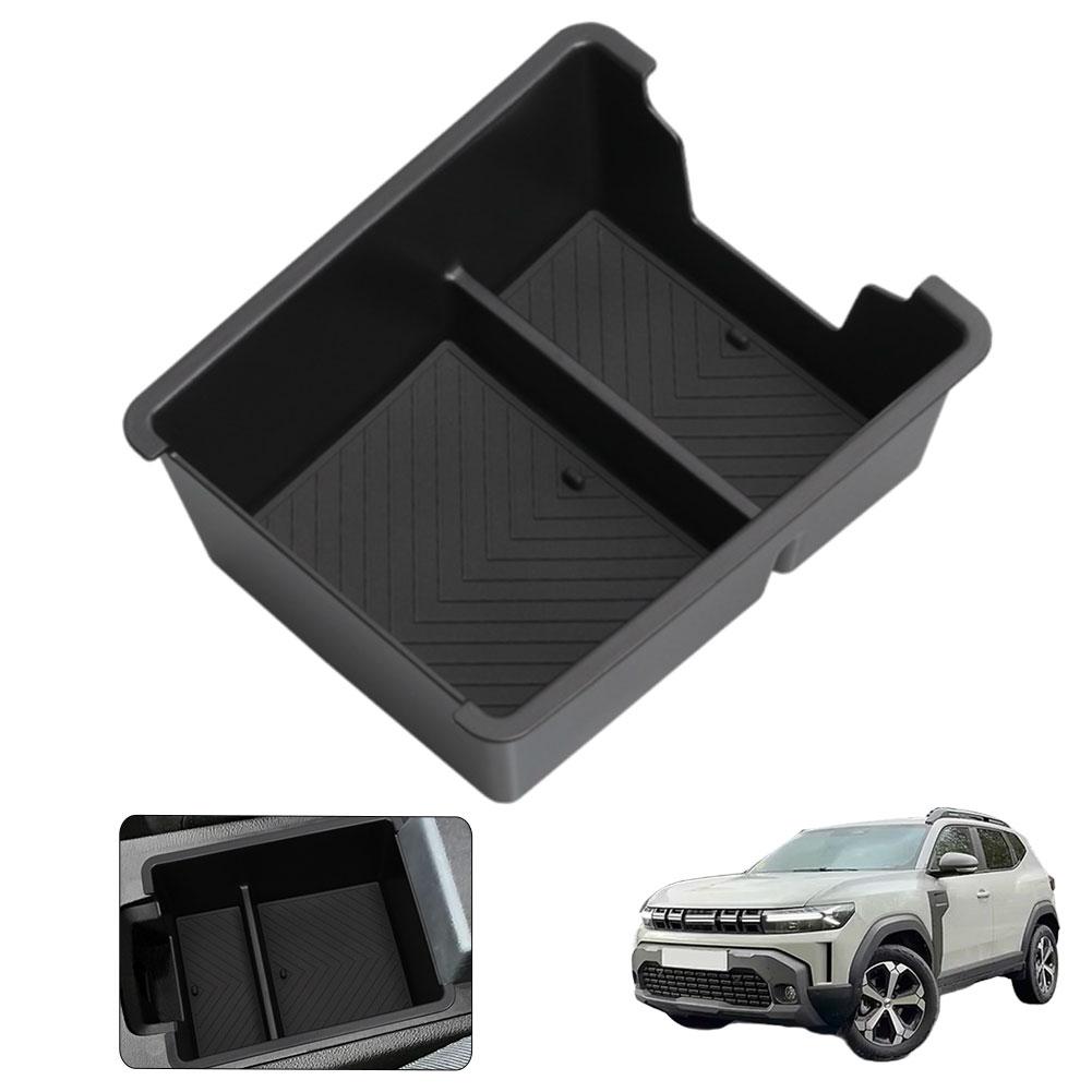 For Renault Dacia Duster 2025 2026 Car Armrest Storage Box ABS Center Console Tray Tidying Organizer Auto Interior Accessories